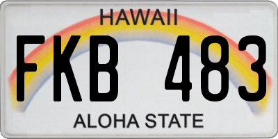 HI license plate FKB483