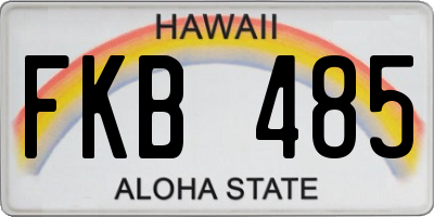 HI license plate FKB485