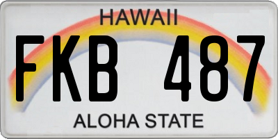 HI license plate FKB487