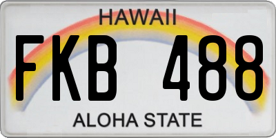 HI license plate FKB488