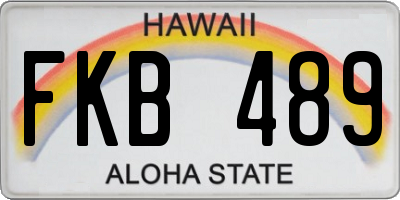 HI license plate FKB489