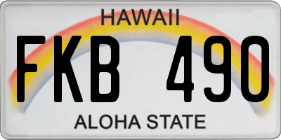 HI license plate FKB490
