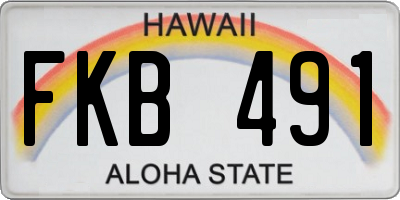 HI license plate FKB491