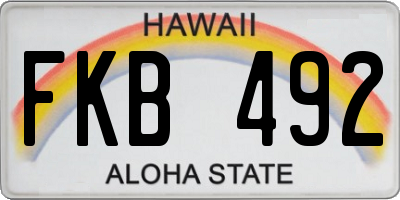 HI license plate FKB492