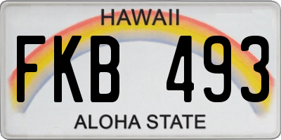 HI license plate FKB493