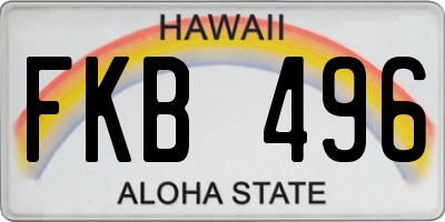 HI license plate FKB496