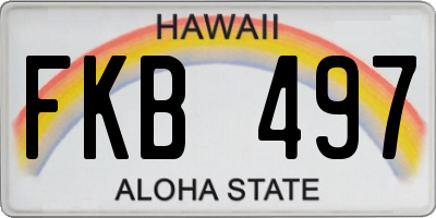 HI license plate FKB497