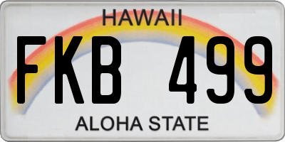 HI license plate FKB499