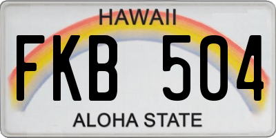 HI license plate FKB504