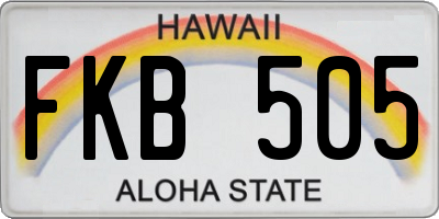 HI license plate FKB505