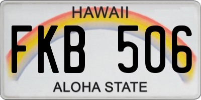 HI license plate FKB506