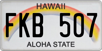 HI license plate FKB507