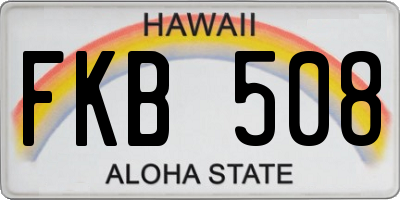 HI license plate FKB508