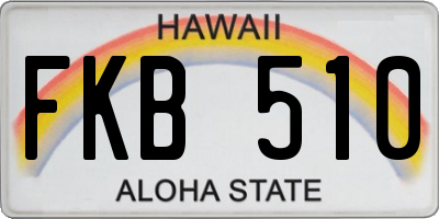HI license plate FKB510