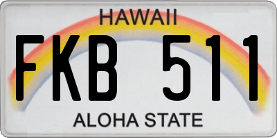 HI license plate FKB511