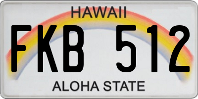 HI license plate FKB512