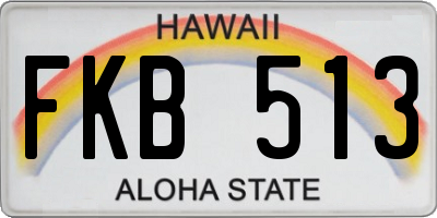HI license plate FKB513