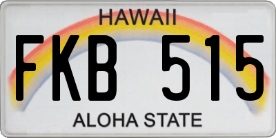 HI license plate FKB515