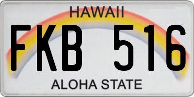 HI license plate FKB516