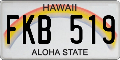 HI license plate FKB519