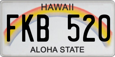 HI license plate FKB520
