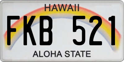 HI license plate FKB521