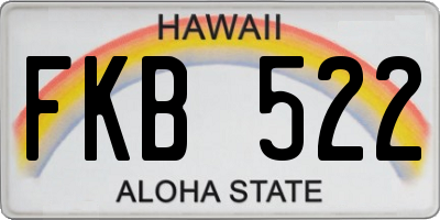 HI license plate FKB522