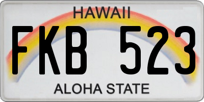 HI license plate FKB523