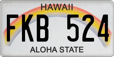HI license plate FKB524