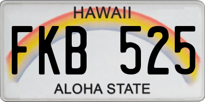 HI license plate FKB525
