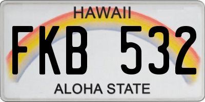 HI license plate FKB532