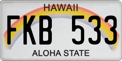 HI license plate FKB533