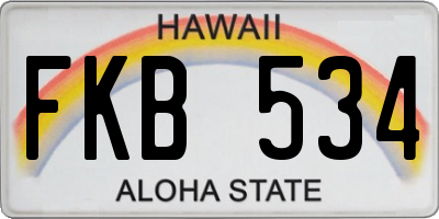 HI license plate FKB534