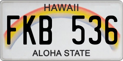 HI license plate FKB536