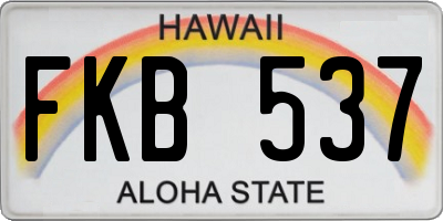 HI license plate FKB537