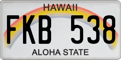 HI license plate FKB538