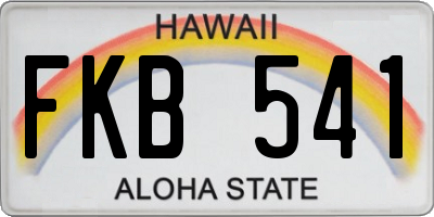 HI license plate FKB541