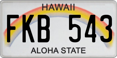 HI license plate FKB543
