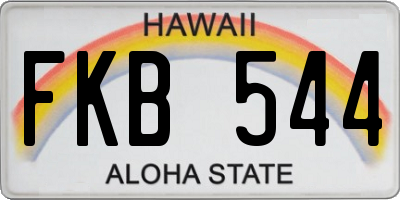 HI license plate FKB544