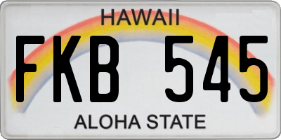HI license plate FKB545