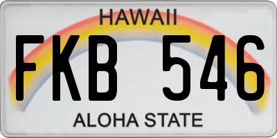 HI license plate FKB546