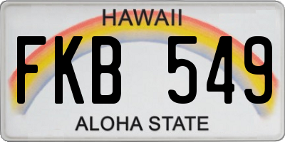 HI license plate FKB549