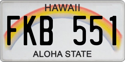 HI license plate FKB551