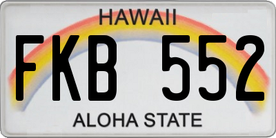 HI license plate FKB552
