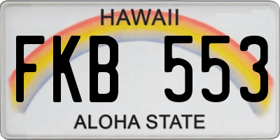 HI license plate FKB553
