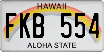 HI license plate FKB554