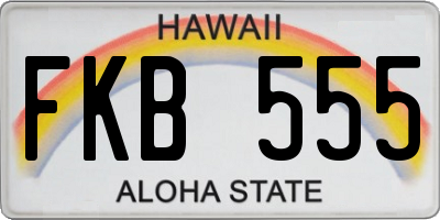 HI license plate FKB555