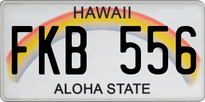 HI license plate FKB556