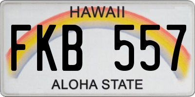 HI license plate FKB557