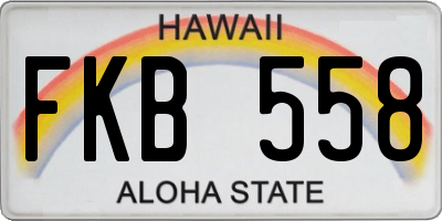 HI license plate FKB558